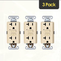 Faith Self-Test 20A GFCI Outlet Receptacle, Ivory, PK 3 GLS-20A-IV-03